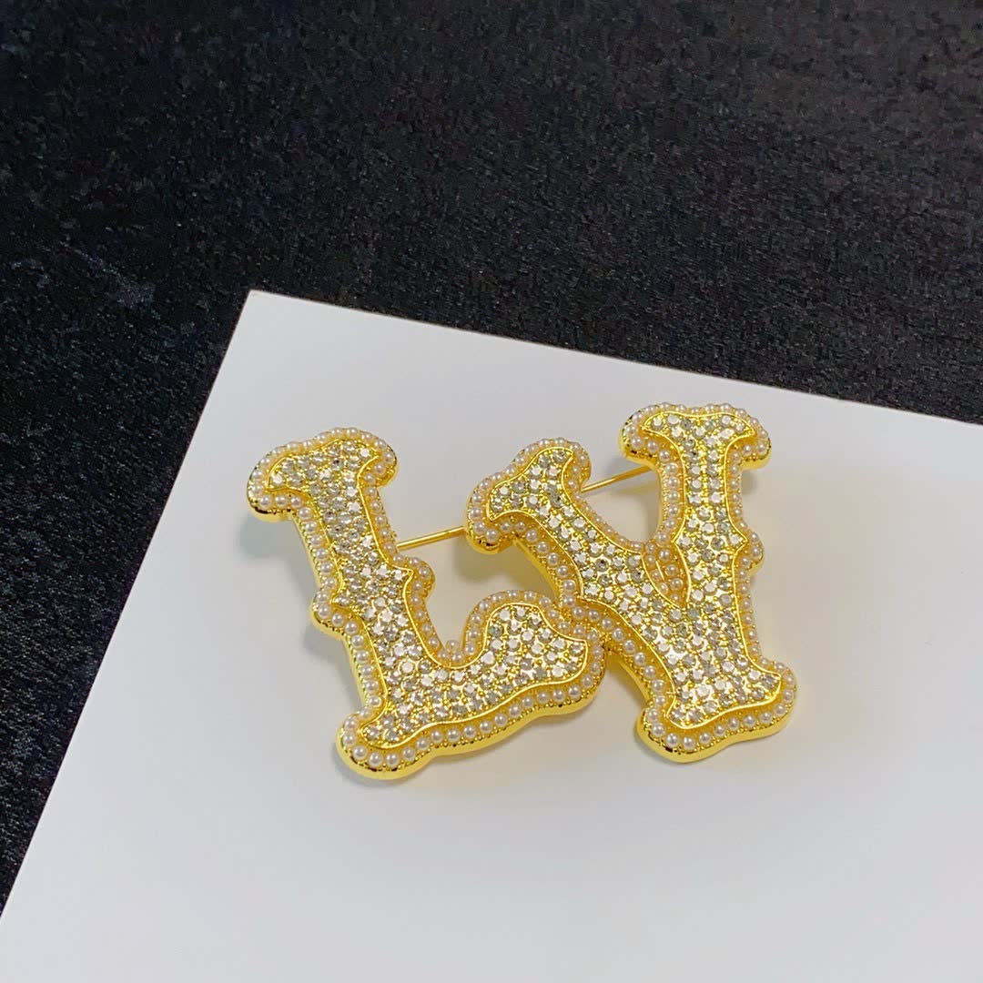Louis Vuitton Brooch - LV Logo Design